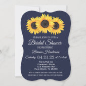 Zonnebloemen Bridal Shower Invitations Country Blu Kaart (Voorkant)