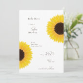 Zonnebloemen Bridal Showuitnodiging Kaart (Staand voorkant)