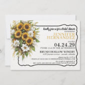 Zonnebloemen Bridal Showuitnodiging Kaart (Voorkant)
