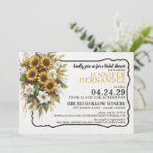 Zonnebloemen Bridal Showuitnodiging Kaart (Staand voorkant)