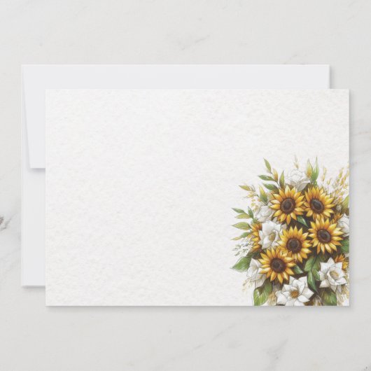 Zonnebloemen Bridal Showuitnodiging Kaart (Achterkant)