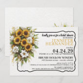 Zonnebloemen Bridal Showuitnodiging Kaart (Voorkant / Achterkant)