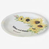 Zonnebloemen Bridal Weddenschap Papieren Bordje (Gekanteld)