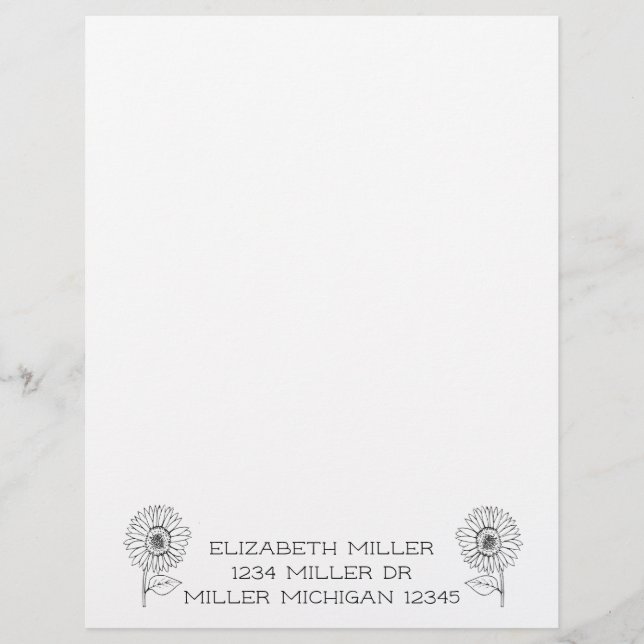 Zonnebloemen Briefhoofd (Voorkant)