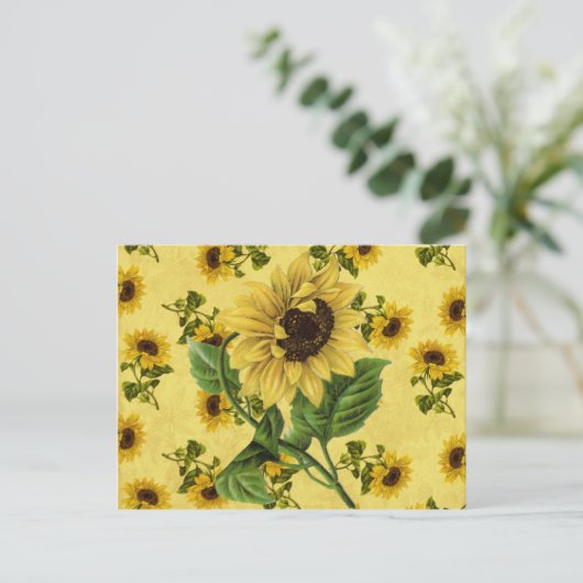  zonnebloemen briefkaart (Staand voorkant)