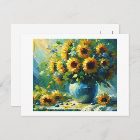 Zonnebloemen Briefkaart (Voorkant / Achterkant)