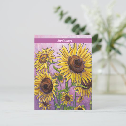 Zonnebloemen Briefkaart (Staand voorkant)
