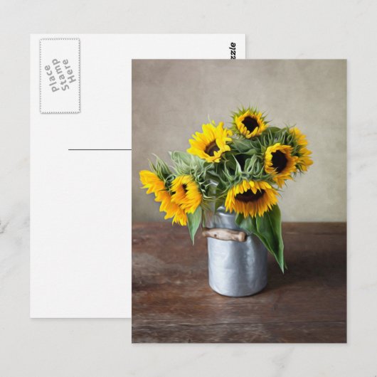 Zonnebloemen Briefkaart (Voorkant / Achterkant)