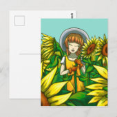 Zonnebloemen Briefkaart (Voorkant / Achterkant)