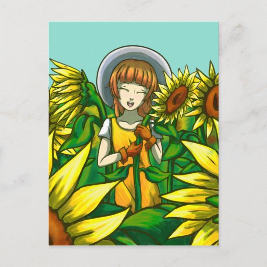 Zonnebloemen Briefkaart (Voorkant)