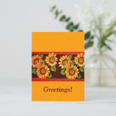 Zonnebloemen Briefkaart (Staand voorkant)