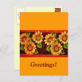 Zonnebloemen Briefkaart (Voorkant / Achterkant)