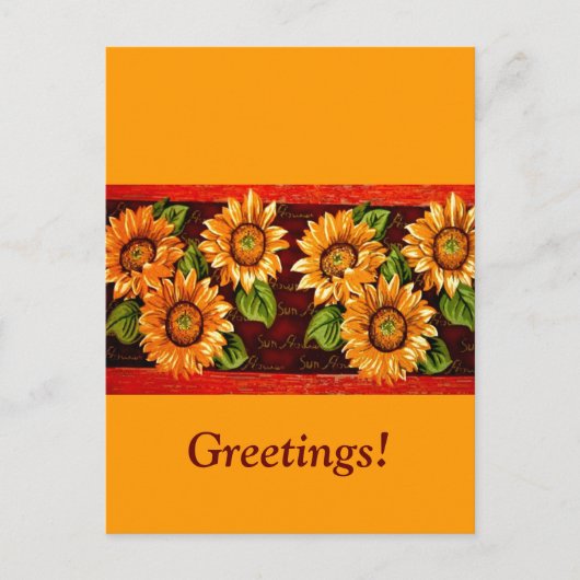 Zonnebloemen Briefkaart (Voorkant)