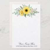 Zonnebloemen Briefpapier (Voorkant / Achterkant)