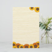 Zonnebloemen Briefpapier (Staand voorkant)