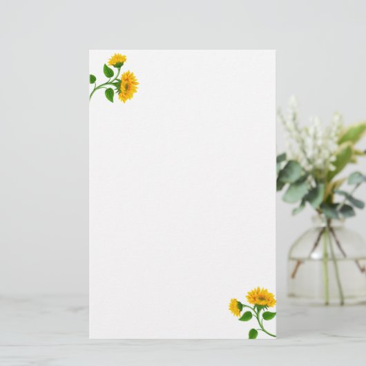 Zonnebloemen Briefpapier (Staand voorkant)