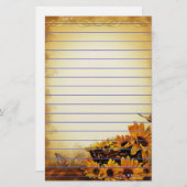 Zonnebloemen Briefpapier (Voorkant / Achterkant)