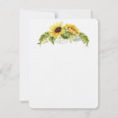 Zonnebloemen briefpapier / uitnodigingen (Achterkant)