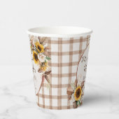 Zonnebloemen bruidsdouche om verliefd op te worden papieren bekers (Rechts)