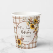 Zonnebloemen bruidsdouche om verliefd op te worden papieren bekers (Voorkant)