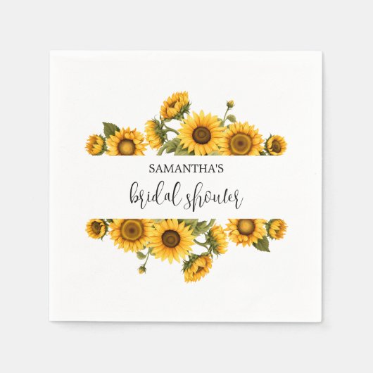 Zonnebloemen Bruidsfeest helder Servet (Voorkant)