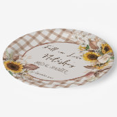 Zonnebloemen bruidsfeest in het landelijke thema papieren bordje (Gekanteld)
