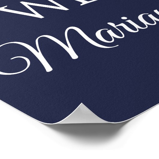 Zonnebloemen Bruidsfeest Roestig Marineblauw Poster (Hoek)