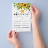 Zonnebloemen Bruidsfeest Spel Waar Waren We Kaart (Hand)