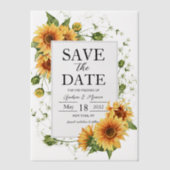 Zonnebloemen bruiloft Bewaar de datum doorschijnen Vellum Uitnodigingen (Voorkant)