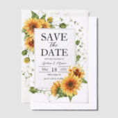 Zonnebloemen bruiloft Bewaar de datum doorschijnen Vellum Uitnodigingen (Offset)