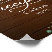 Zonnebloemen Bruiloft Bridal Shower Recept Kaartje Poster (Hoek)