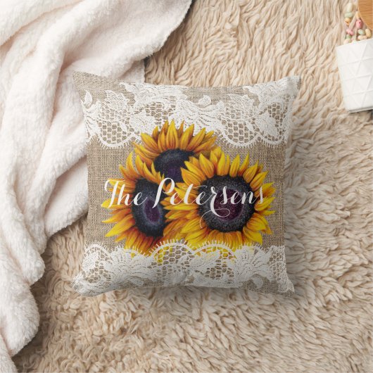 Zonnebloemen bruiloft burlap plaats pasgetrouwden kussen (Deken)