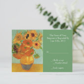  zonnebloemen bruiloft RSVP-kaart RSVP Kaartje (Staand voorkant)