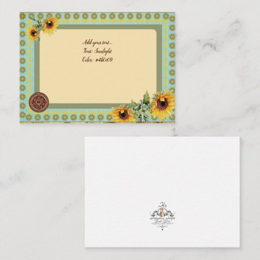 ZONNEBLOEMEN - bruiloft uitnodiging Kaarten (Voorkant / Achterkant)