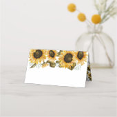 Zonnebloemen Bruiloft Voedsel Tent Plaatskaartje (Voorkant)