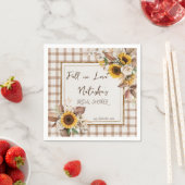 Zonnebloemen bruiloftsdouche om verliefd te worden servet (Insitu)