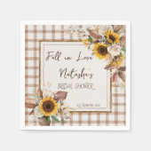 Zonnebloemen bruiloftsdouche om verliefd te worden servet (Voorkant)