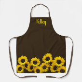Zonnebloemen Bruin Gepersonaliseerd Apron Schort (Voorkant)