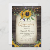 Zonnebloemen Bruine Hout Quinceañera Birthday Kaart (Voorkant)
