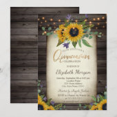 Zonnebloemen Bruine Hout Quinceañera Birthday Kaart (Voorkant / Achterkant)