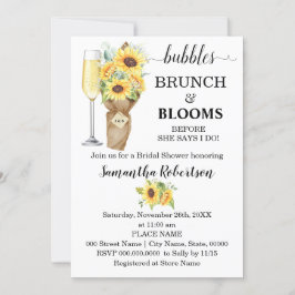 Zonnebloemen Brunch en Blooms Vrijgezellenfeest Kaart