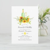 Zonnebloemen Brunch en Bubble Vrijgezellenfeest Kaart (Staand voorkant)