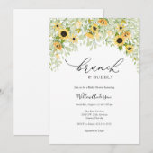 Zonnebloemen Brunch en Bubble Vrijgezellenfeest Kaart (Voorkant / Achterkant)