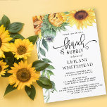 Zonnebloemen Brunch en Bubble Vrijgezellenfeest Kaart<br><div class="desc">Viel de bruid-tot-zijn met deze op zonnebloem geïnspireerde brudale doucheuitnodiging. De Bridal wordt geschreven in een handlettertype met letters en een speciaal hart naast de douche.</div>