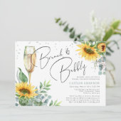 Zonnebloemen Brunch en Bubble Vrijgezellenfeest Kaart (Staand voorkant)