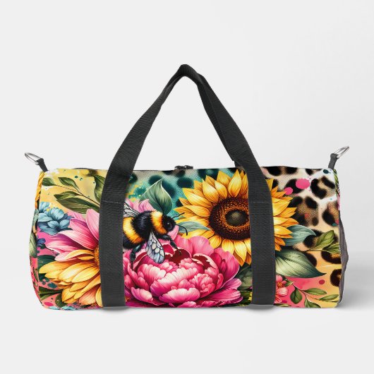 Zonnebloemen, Bumblebee Animal Print Plunjezak (Voorkant)