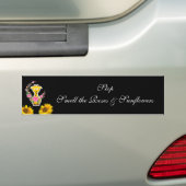 Zonnebloemen Bumpersticker Giraffe (Op auto)