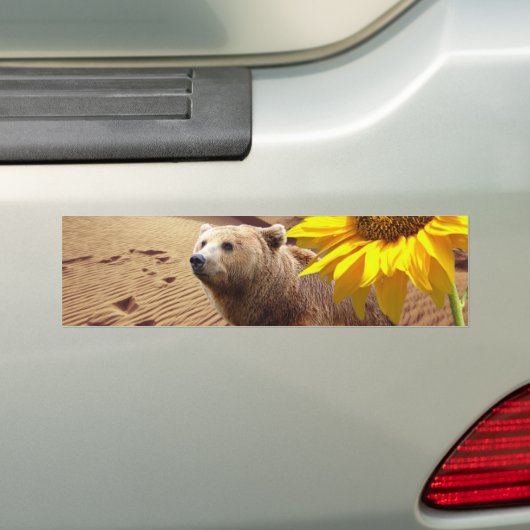 Zonnebloemen Bumpersticker van Beer (Op auto)