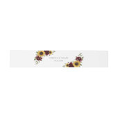 Zonnebloemen Burgundy Floral Rustic Wedding Uitnodigingen Wikkel (Vlak)