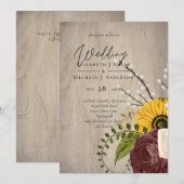 Zonnebloemen Burgundy Marsala Cheap Budget Weddens (Voorkant / Achterkant)